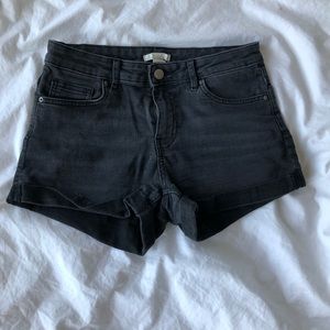 Black jean shorts